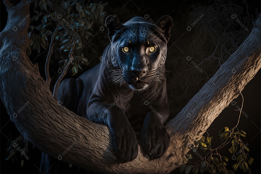 Vida selvagem, pantera no galho