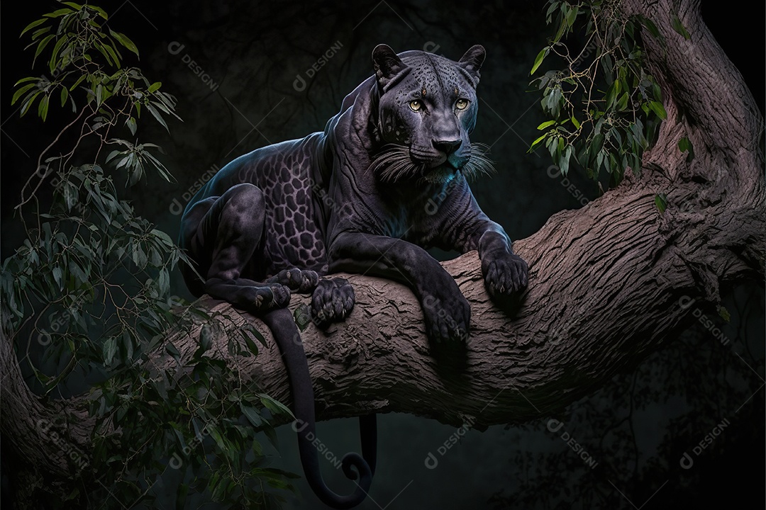 Vida selvagem, pantera no galho