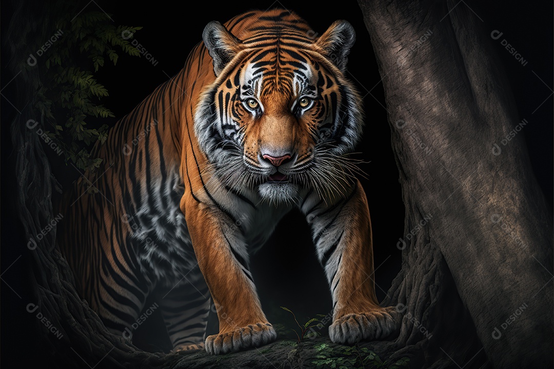 Vida selvagem, um lindo tigre em seu habitat