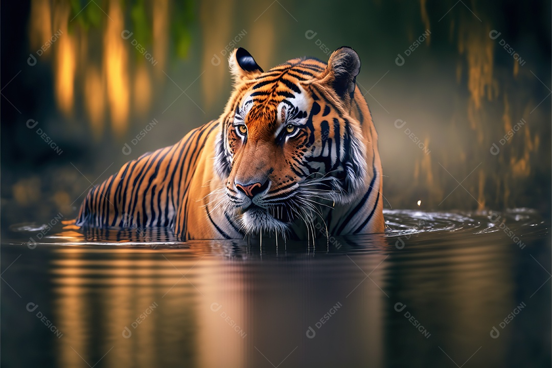Vida selvagem, um lindo tigre em seu habitat