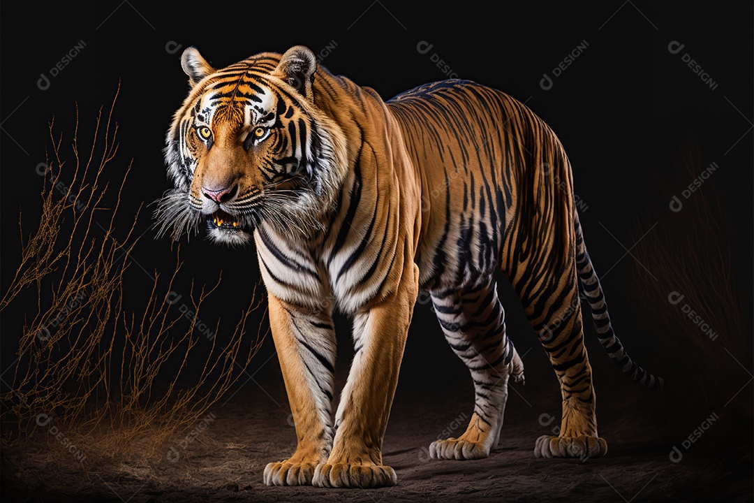 Vida selvagem, um lindo tigre em seu habitat