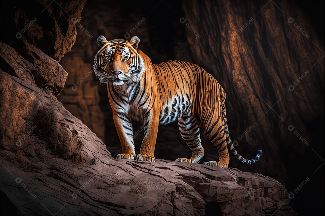 Vida selvagem, um lindo tigre em seu habitat