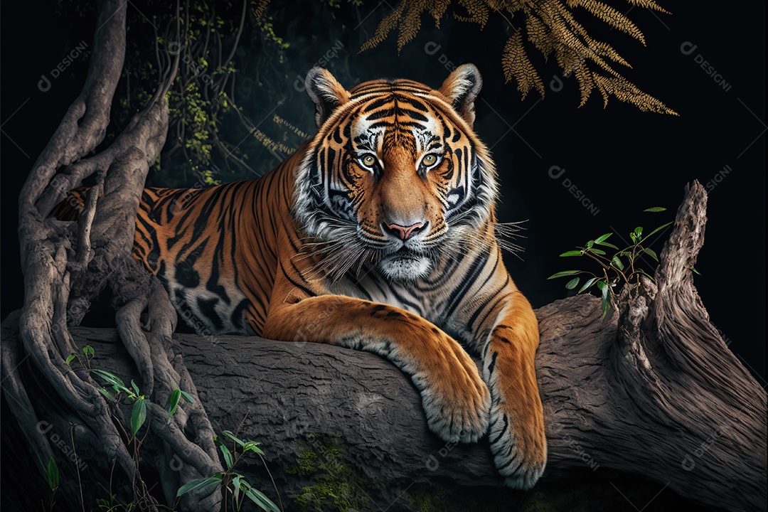Vida selvagem, um lindo tigre em seu habitat