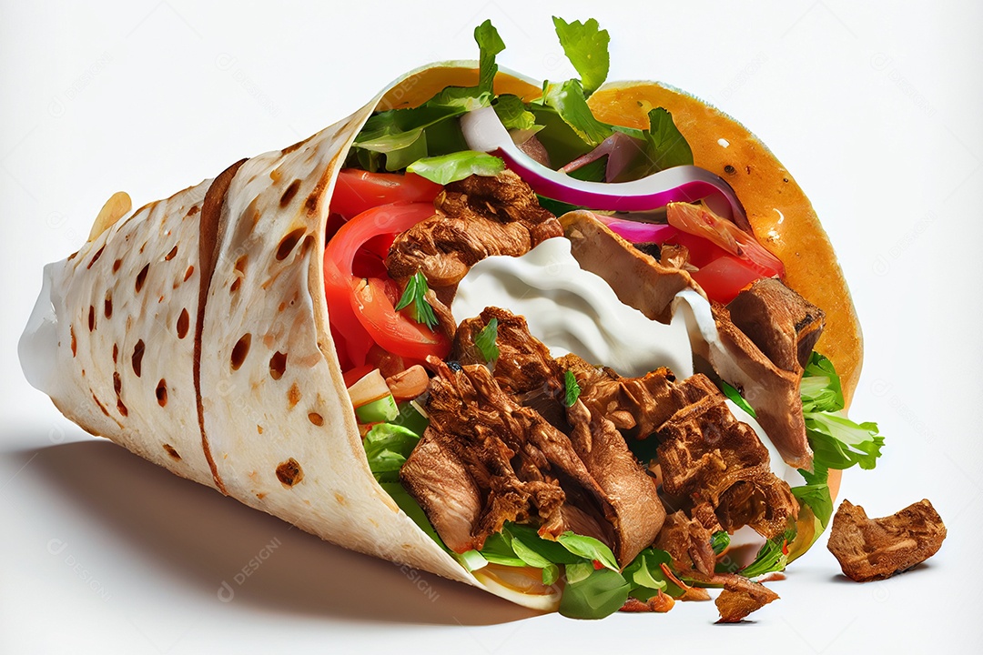 Prato Xauarma sobre uma mesa de restaurante