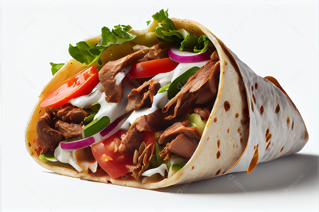 Prato Xauarma sobre uma mesa de restaurante