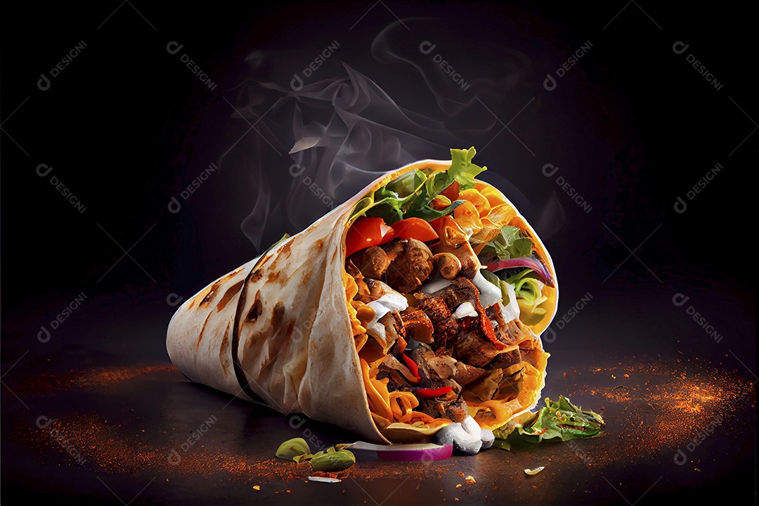 Alimento sobre um fundo isolado