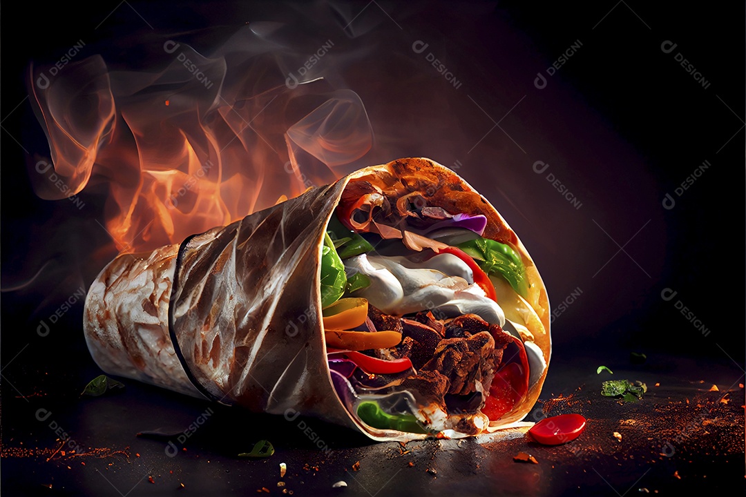 Comida sobre uma mesa madeira