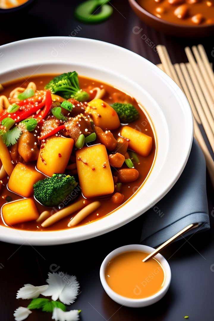 Prato de comida sobre uma mesa de restaurante