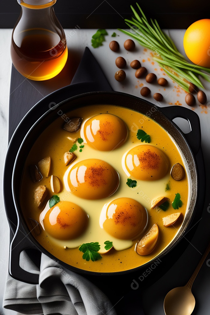 Pratos de comida alimento sobre uma mesa madeira Imagem inteligência artificial