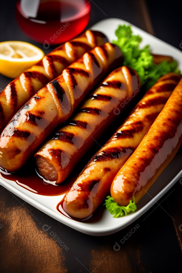 Pratos de comida alimento sobre uma mesa madeira Imagem inteligência artificial