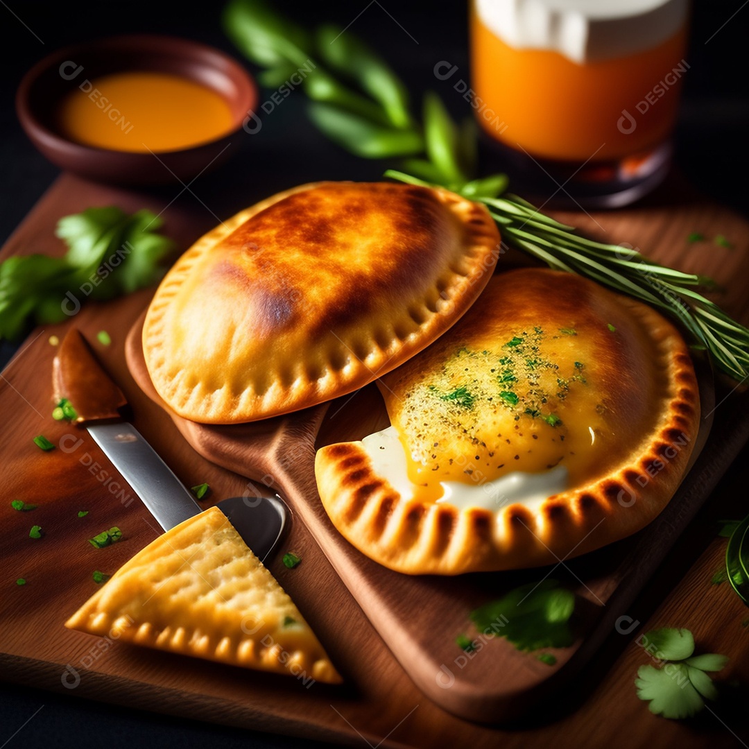 Pratos de comida alimento sobre uma mesa madeira Imagem inteligência artificial