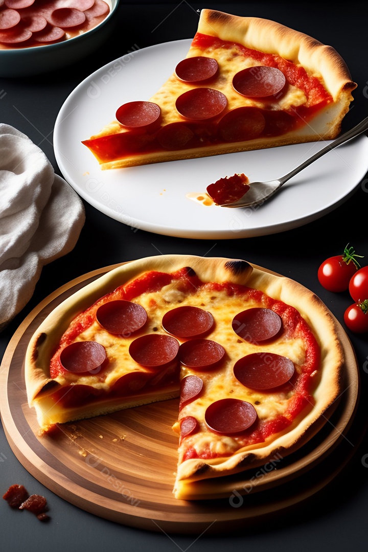 Pizza assada imagem inteligência artificial