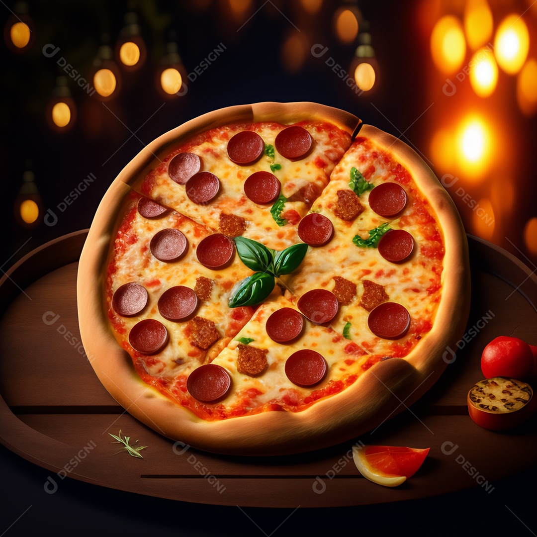 Pizza assada imagem inteligência artificial