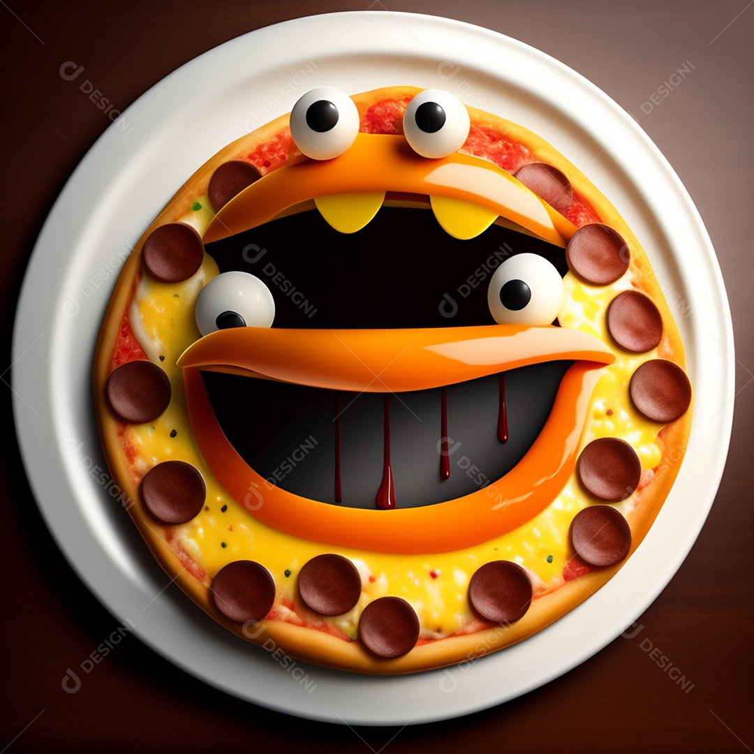 Pizza assada imagem inteligência artificial