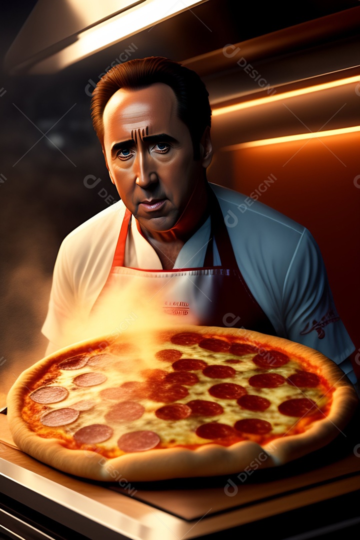 Homem preparando Pizza imagem inteligência artificial