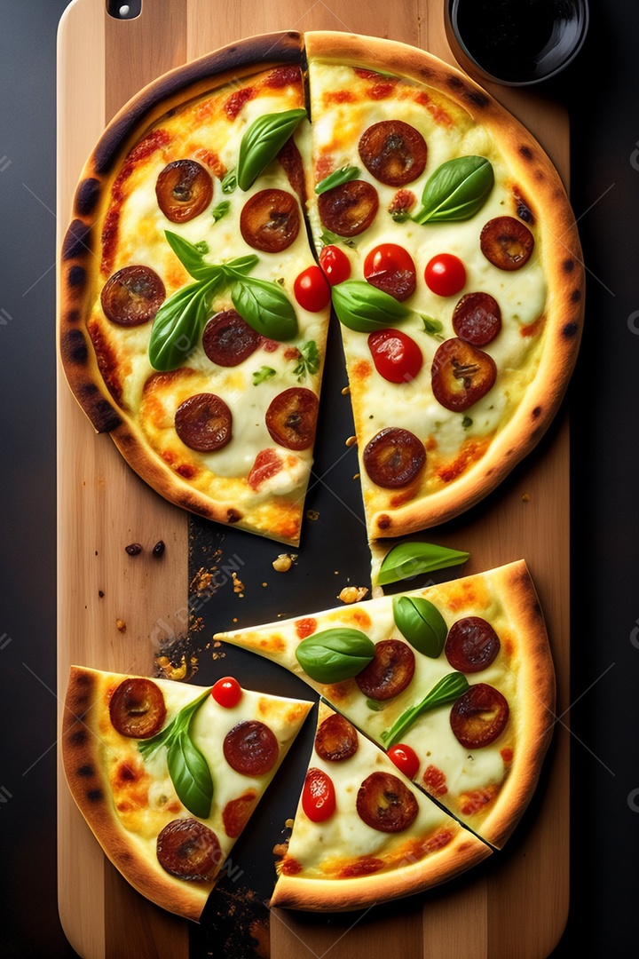 Pizza assada imagem inteligência artificial