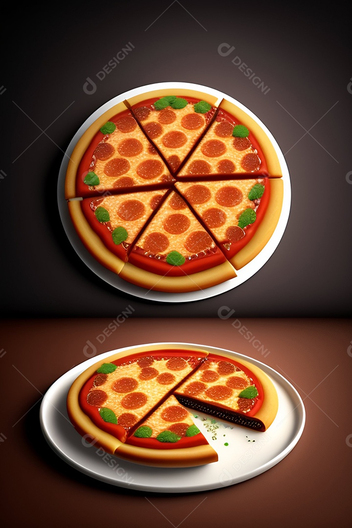 Pizza assada imagem inteligência artificial