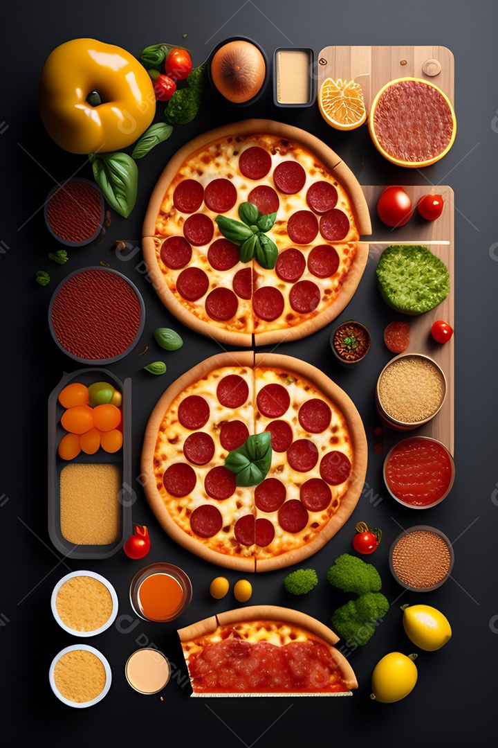 Pizza assada imagem inteligência artificial