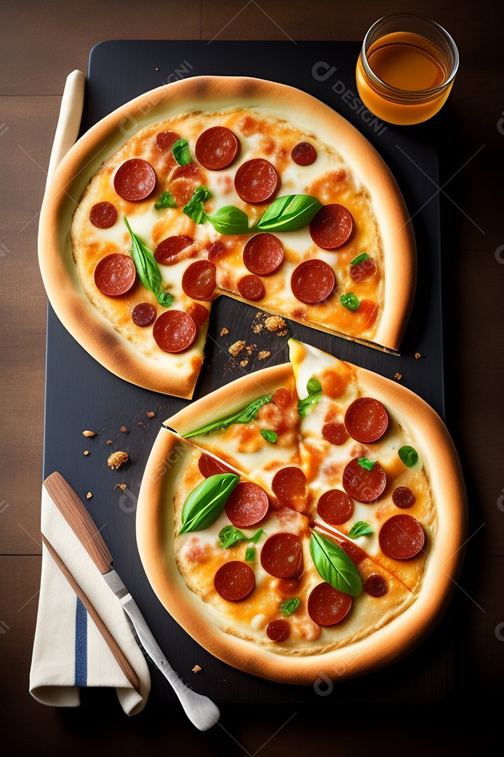 Pizza assada imagem inteligência artificial