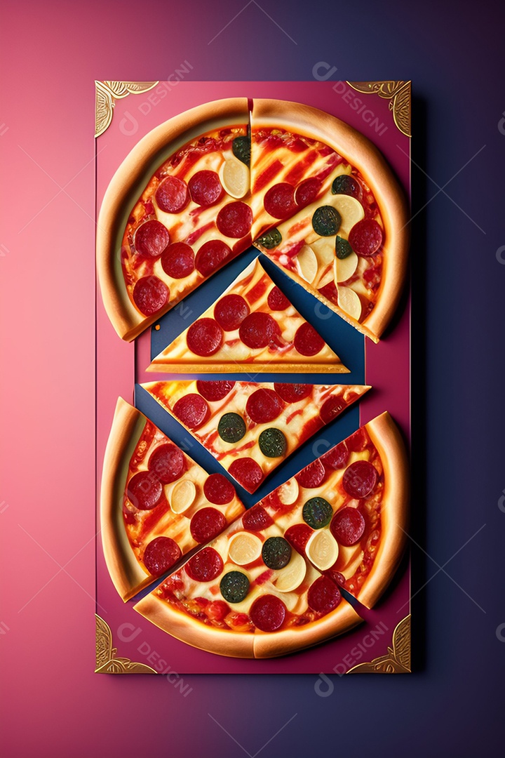 Pizza assada imagem inteligência artificial