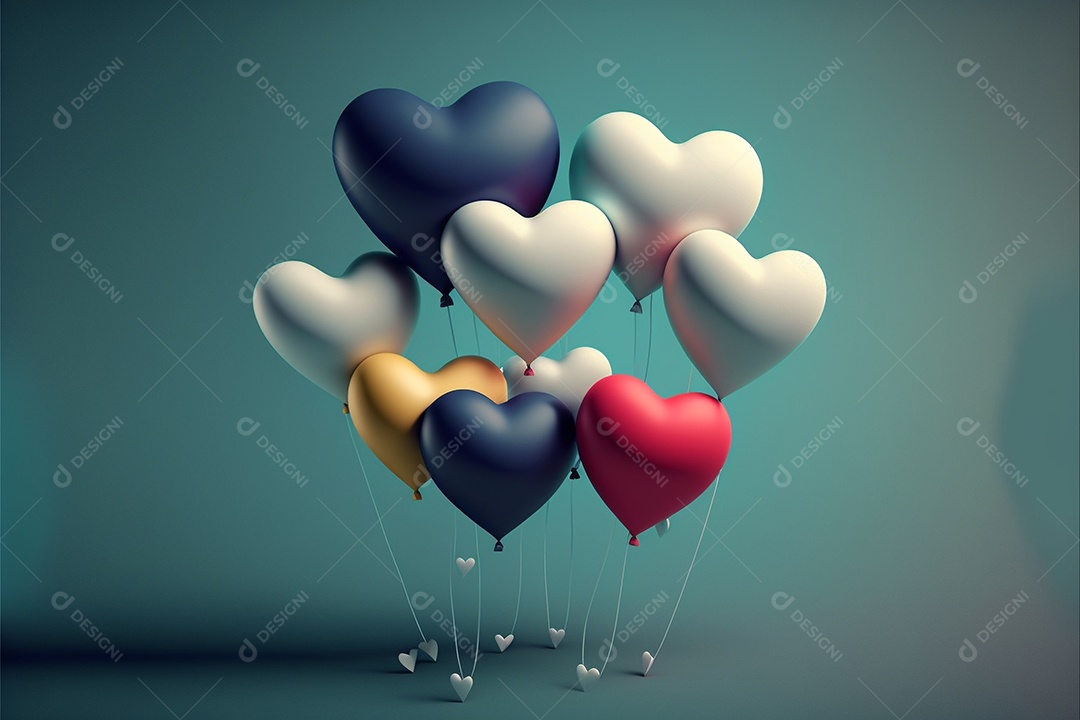 Balões de corações dia dos namorados