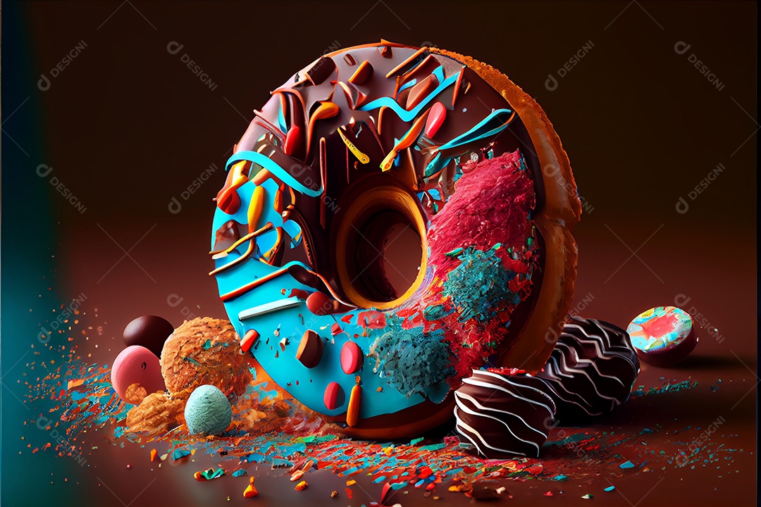 Donuts sobre fundo isolado