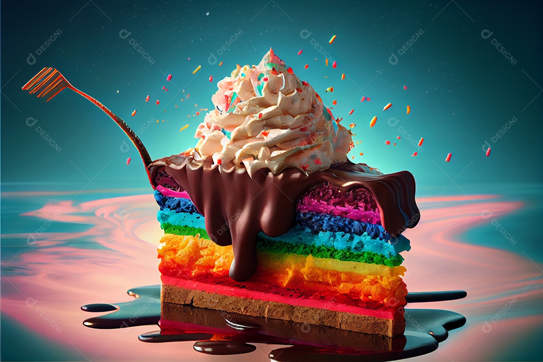 Fatia de bolo sobre um fundo isolado