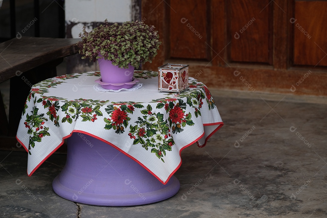 toalha de mesa estampa de flores