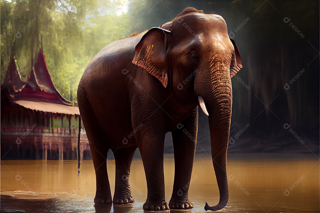 Dia do elefante tailandês, 13 de março, arte gerada por ai