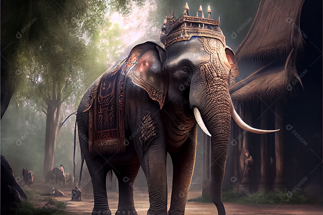 Dia do elefante tailandês, 13 de março, arte gerada por ai