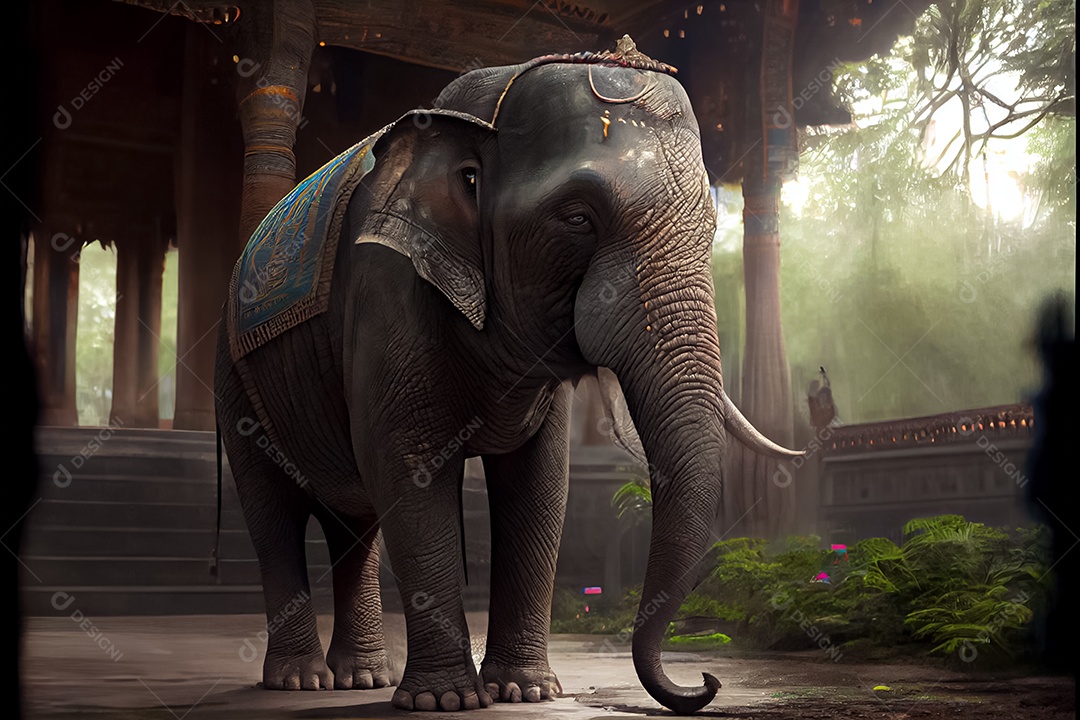 Dia do elefante tailandês, 12 de agosto arte gerada