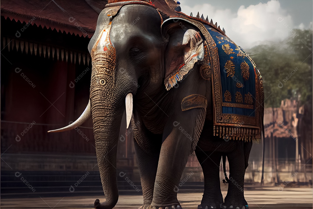 Dia do elefante tailandês, 12 de agosto arte gerada