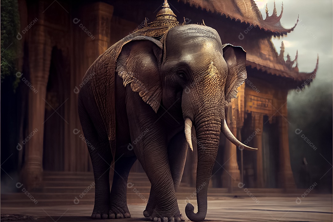 Dia do elefante tailandês, 12 de agosto arte gerada