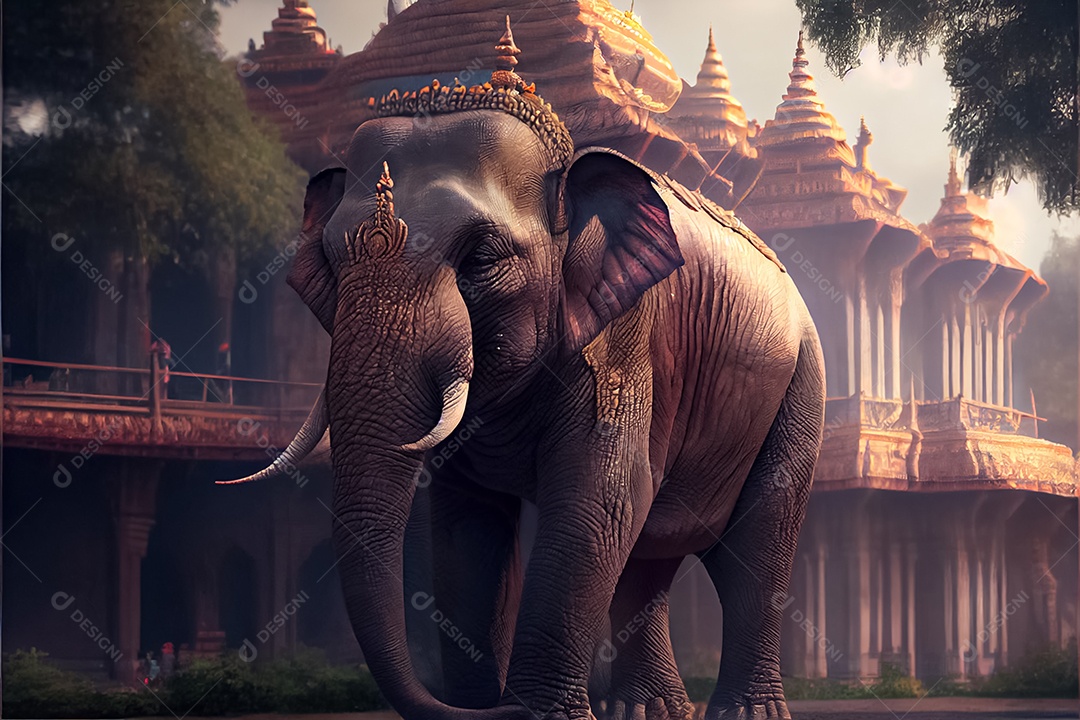 Dia do elefante tailandês, 12 de agosto arte gerada