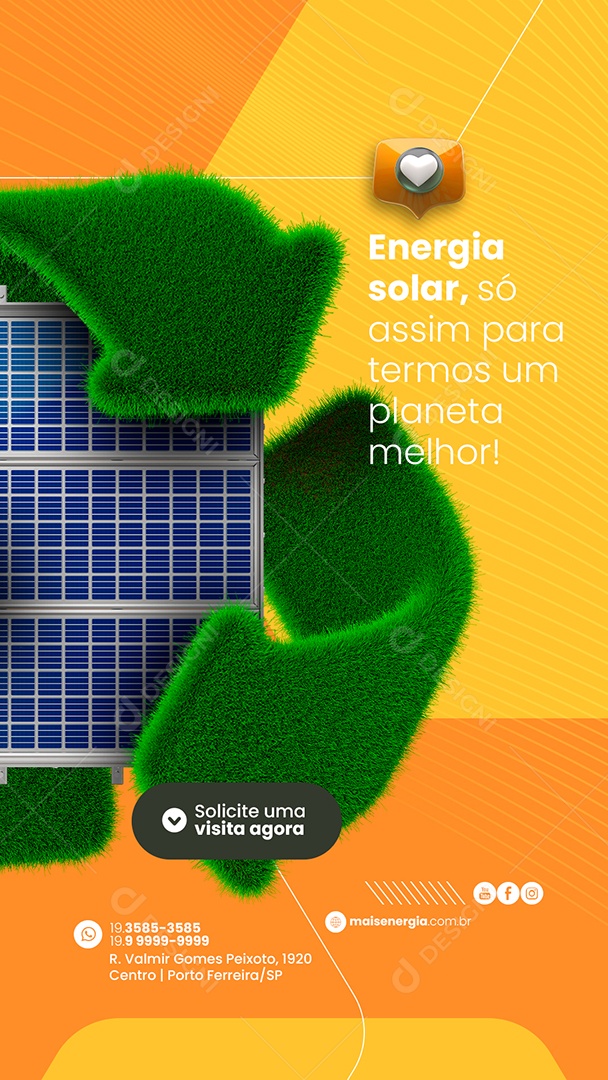 Story Energia Solar Só Assim para Termos Social Media PSD Editável