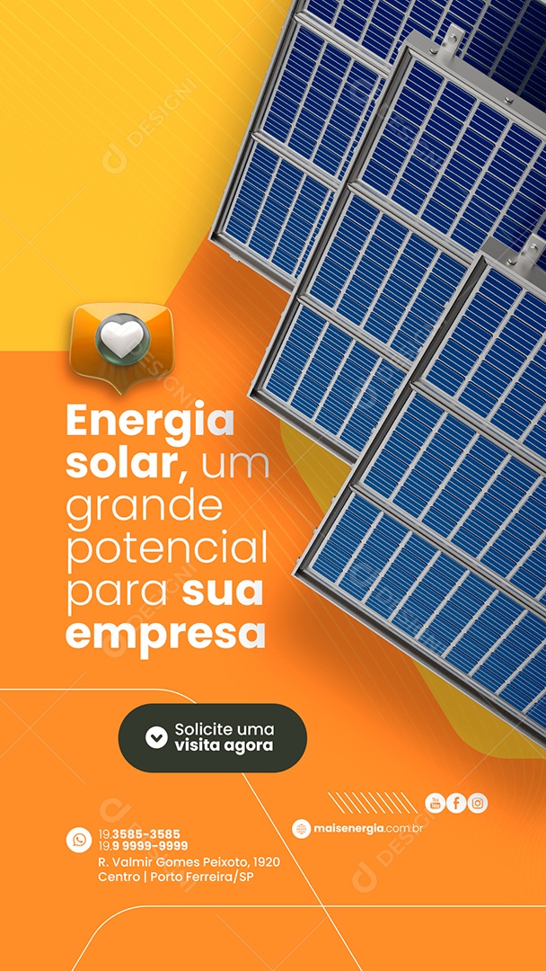 Story Energia Solar um Grande Potencial para sua Empresa Social Media PSD Editável