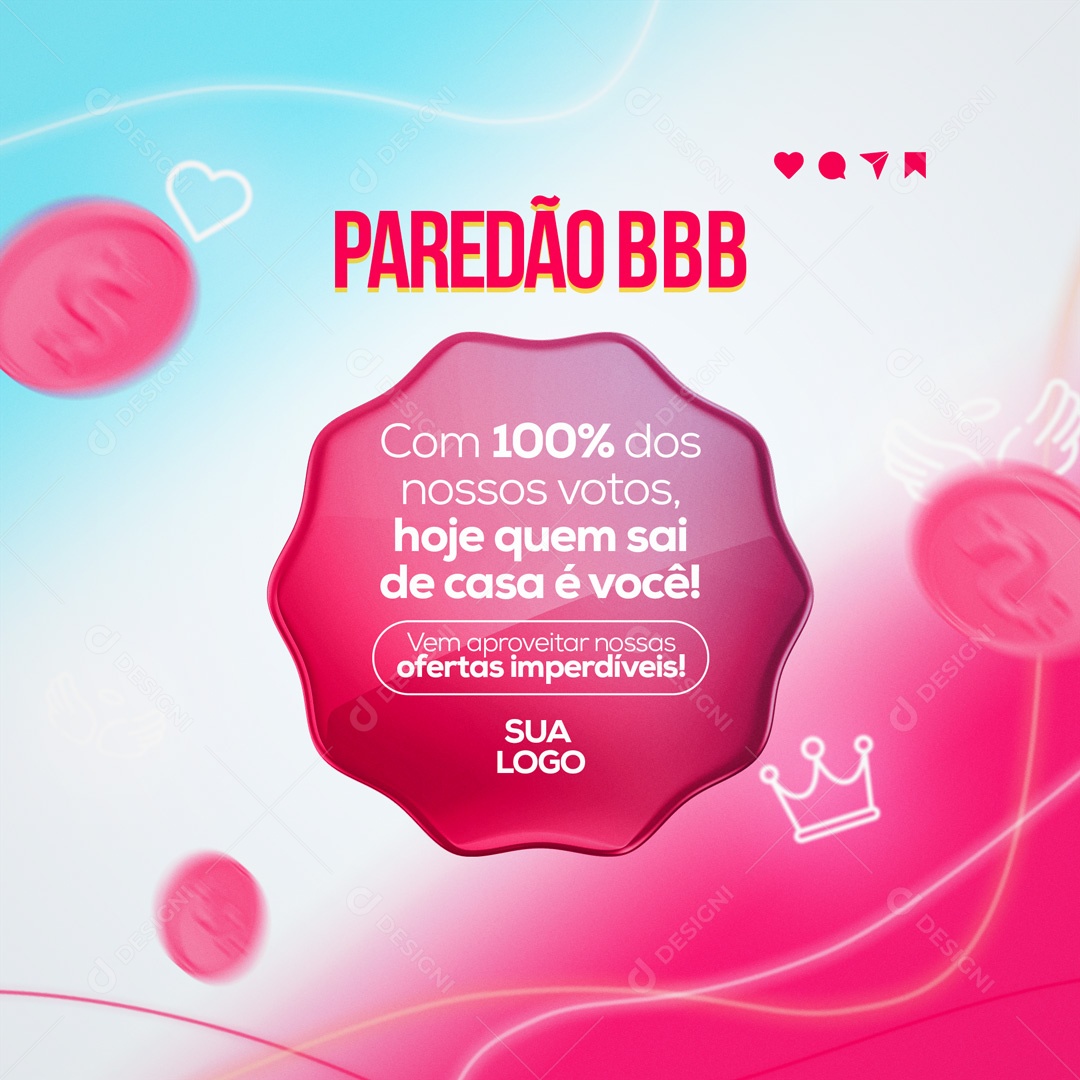 Paredão BBB Big Brother Brasil Social Media PSD Editável