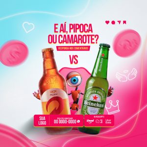 E Aí, Pipoca ou Camarote? Skol Vs Heneken Big Brother Social Media PSD Editável