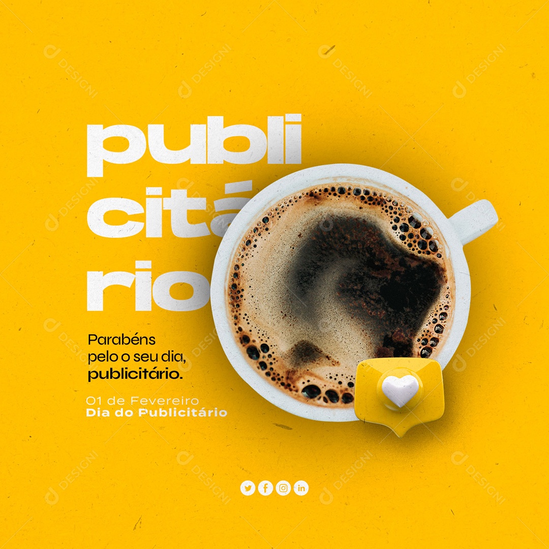 Parabéns Pelo o Seu Dia Publicitário 1 de Fevereiro Dia Do Publicitário Social Media PSD Editável