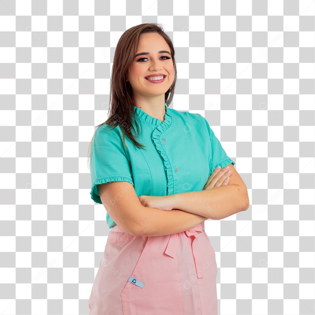 Mulher Linda Jovem Confeiteira Fazendo Reações PNG Transparente