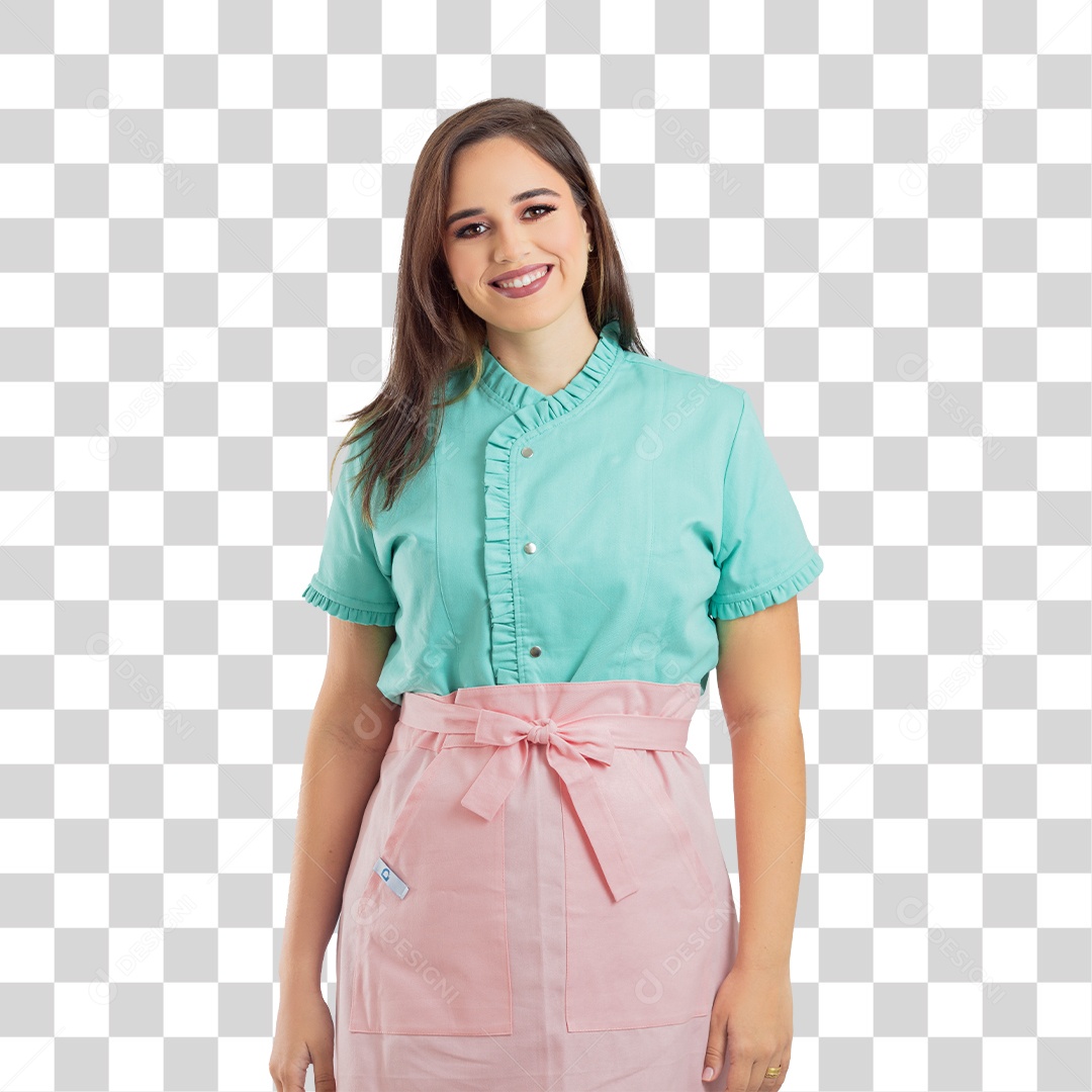 Mulher Linda Jovem Confeiteira Fazendo Reações PNG Transparente