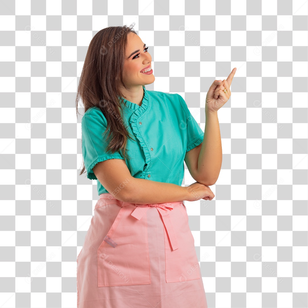 Linda Mulher Jovem Confeiteira Fazendo Reações PNG Transparente