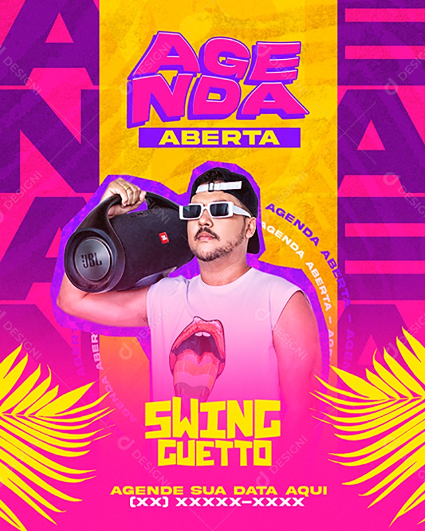 Flyer Agenda Aberta Swing Guetto Social Media PSD Editável