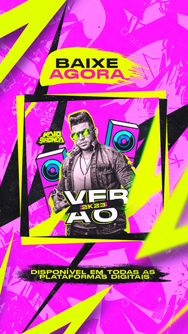 Story Baixe Agora Verão 2K23 Disponível em Todas as Plataformas Digitais Social Media PSD Editável