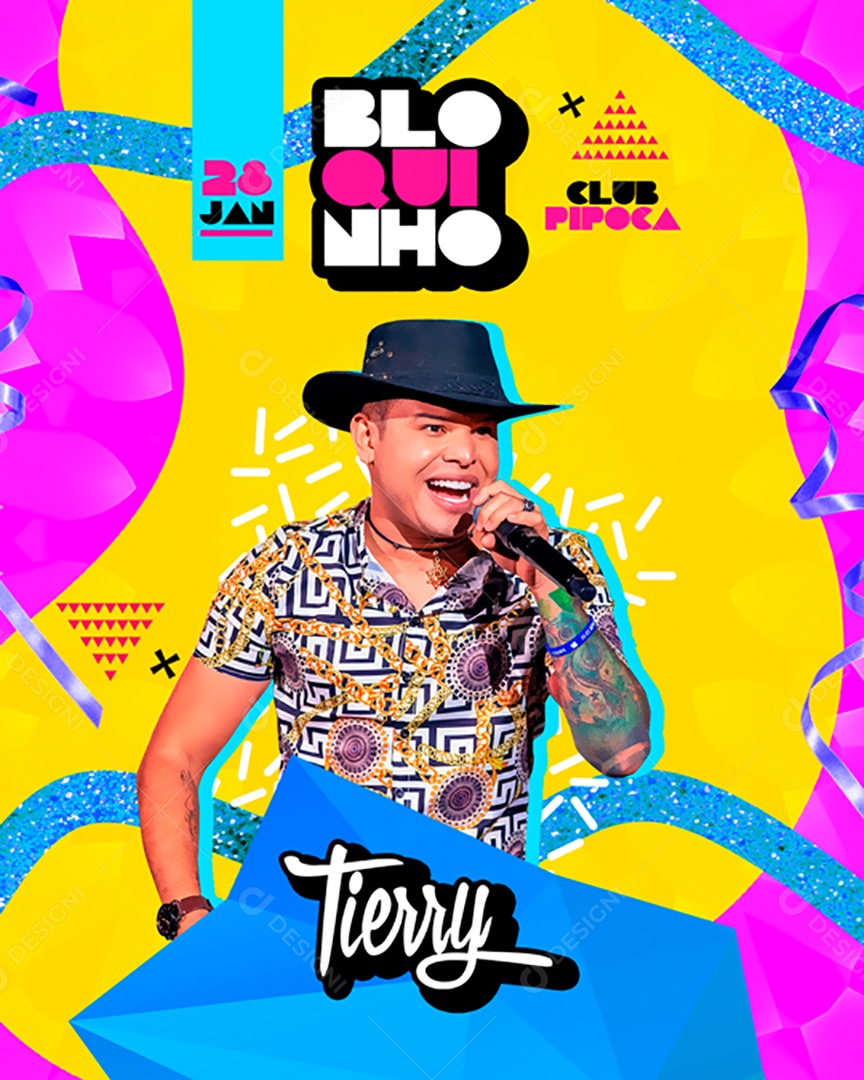 Flyer Bloquinho Tierry Social Media PSD Editável