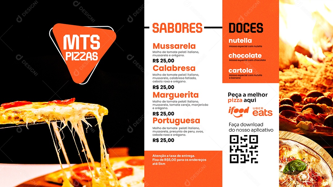 Modelo de Cardápio Pizza PSD Editável