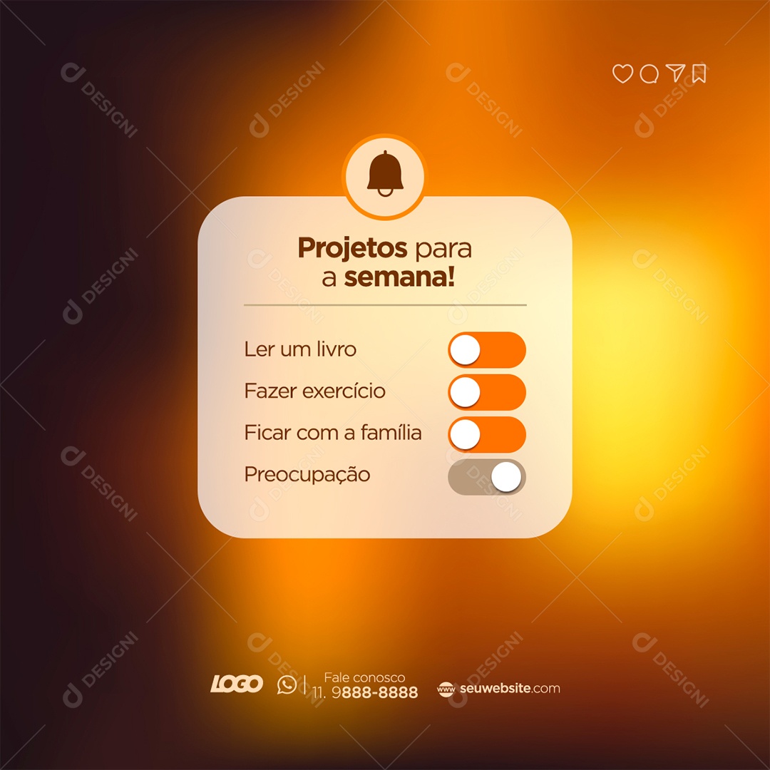 Checklist Projetos Para a Semana Social Media PSD Editável