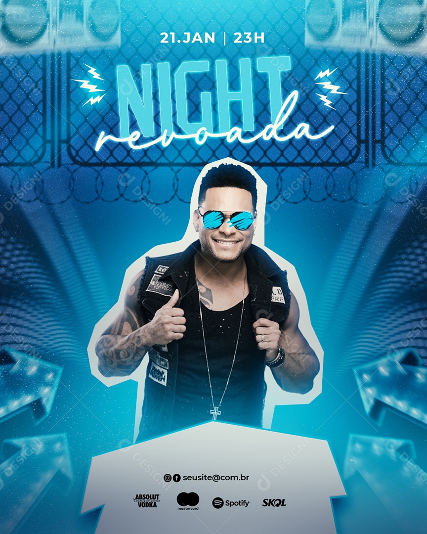 Flyer Night Revoada Social Media PSD Editável