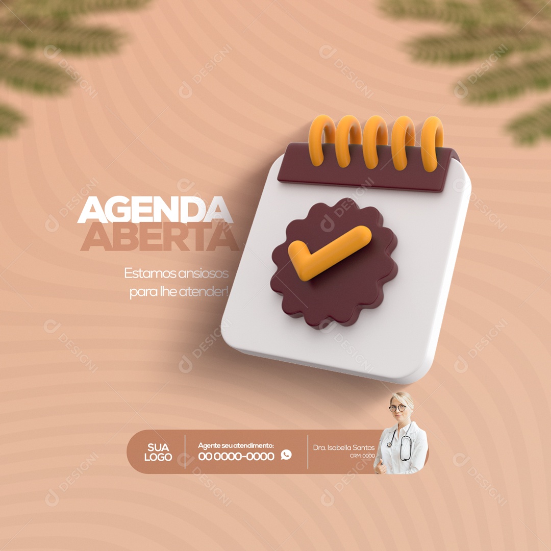 Agenda Aberta Clínica de Estética Social Media PSD Editável