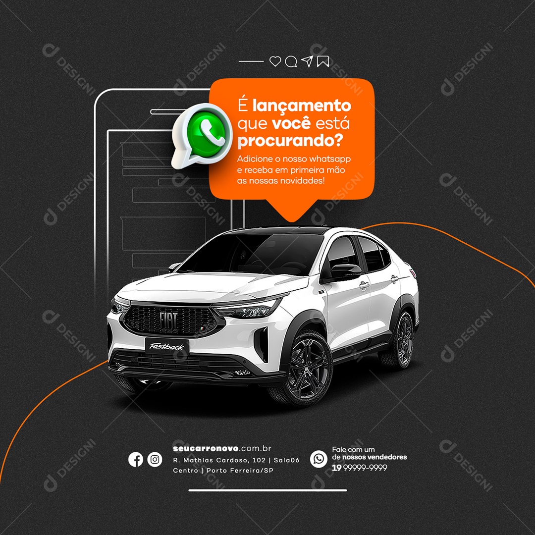 É Lançamento que Você Está Procurando Concessionária Social Media PSD Editável